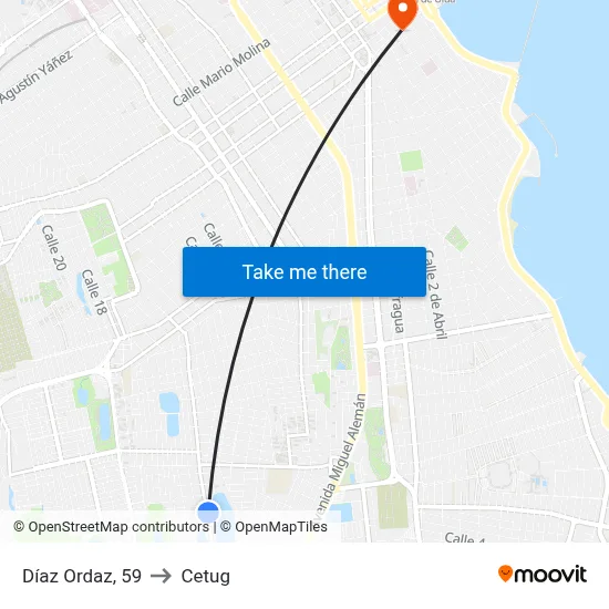 Díaz Ordaz, 59 to Cetug map