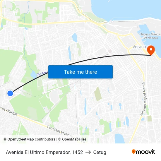 Avenida El Ultimo Emperador, 1452 to Cetug map