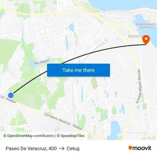 Paseo De Veracruz, 400 to Cetug map
