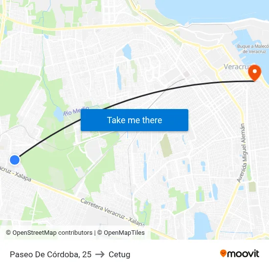 Paseo De Córdoba, 25 to Cetug map