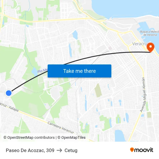 Paseo De Acozac, 309 to Cetug map
