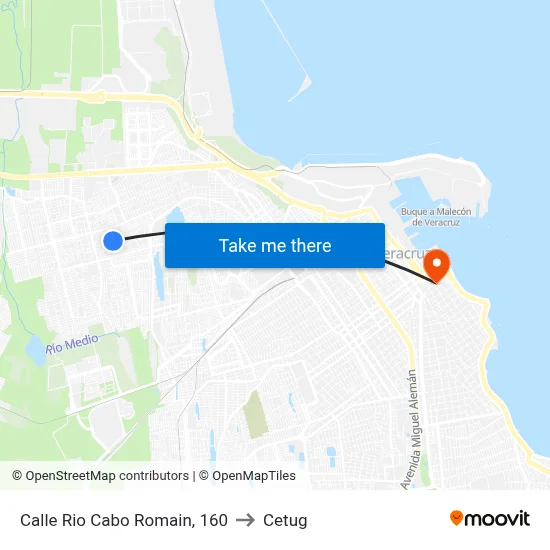 Calle Rio Cabo Romain, 160 to Cetug map