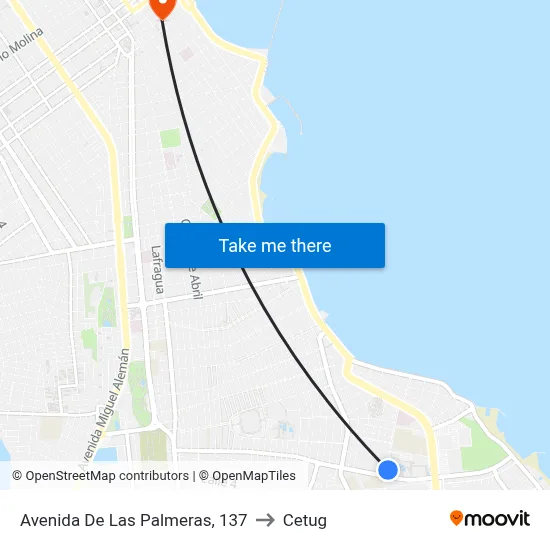 Avenida De Las Palmeras, 137 to Cetug map