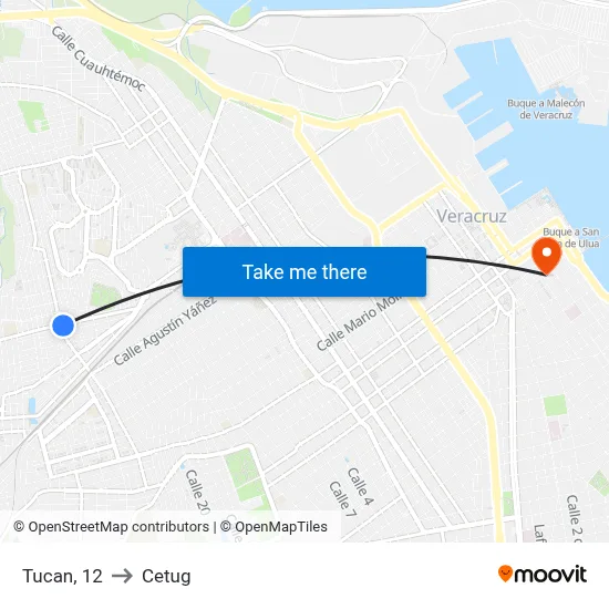 Tucan, 12 to Cetug map