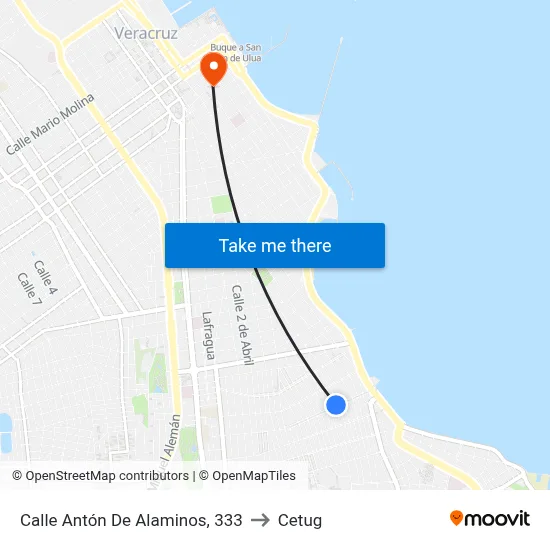 Calle Antón De Alaminos, 333 to Cetug map