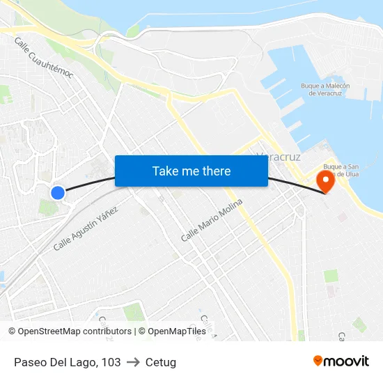 Paseo Del Lago, 103 to Cetug map