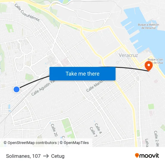 Solimanes, 107 to Cetug map