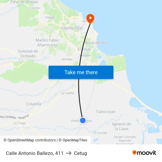 Calle Antonio Ballezo, 411 to Cetug map