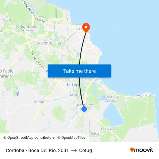 Córdoba - Boca Del Rio, 2031 to Cetug map