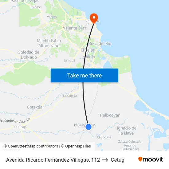 Avenida Ricardo Fernández Villegas, 112 to Cetug map