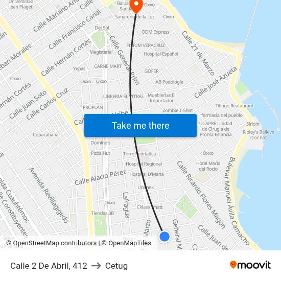 Calle 2 De Abril, 412 to Cetug map