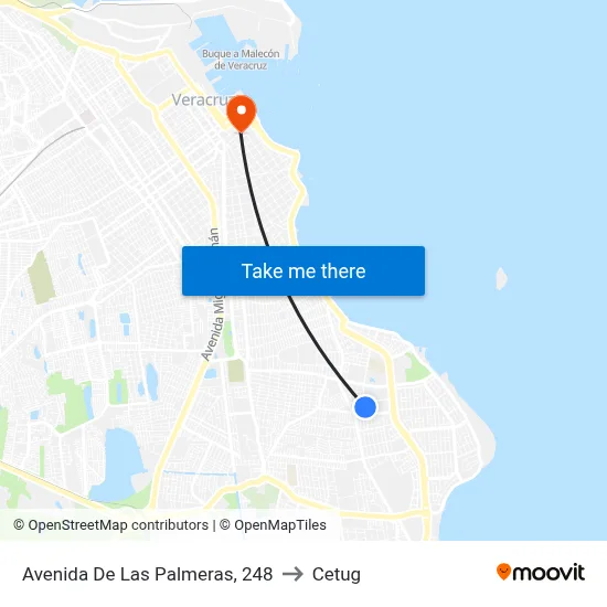 Avenida De Las Palmeras, 248 to Cetug map