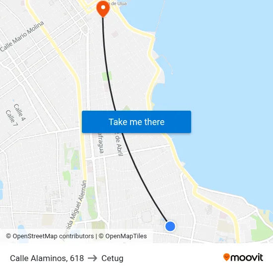 Calle Alaminos, 618 to Cetug map
