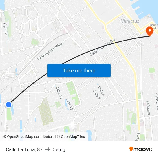 Calle La Tuna, 87 to Cetug map