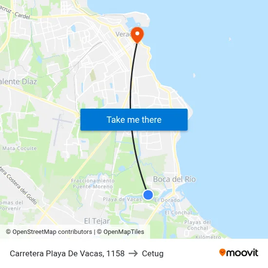Carretera Playa De Vacas, 1158 to Cetug map