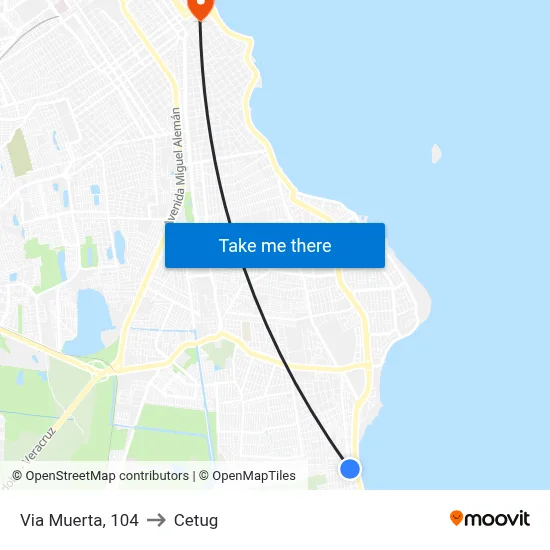 Via Muerta, 104 to Cetug map