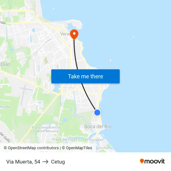 Via Muerta, 54 to Cetug map
