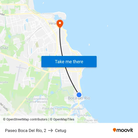 Paseo Boca Del Río, 2 to Cetug map