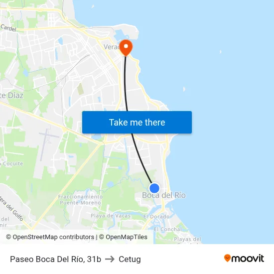 Paseo Boca Del Río, 31b to Cetug map