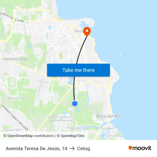 Avenida Teresa De Jesús, 14 to Cetug map