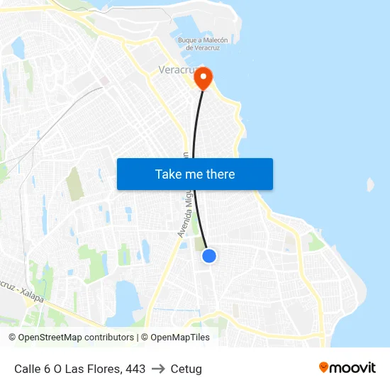 Calle 6 O Las Flores, 443 to Cetug map