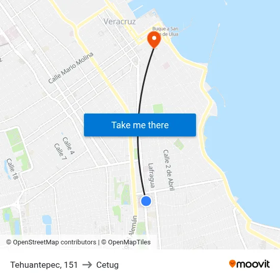 Tehuantepec, 151 to Cetug map