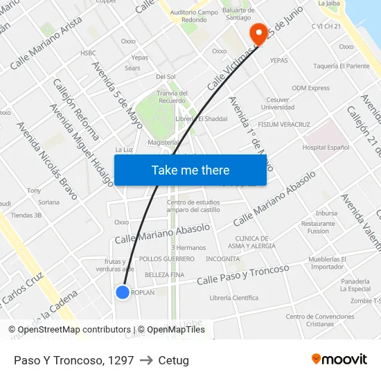 Paso Y Troncoso, 1297 to Cetug map
