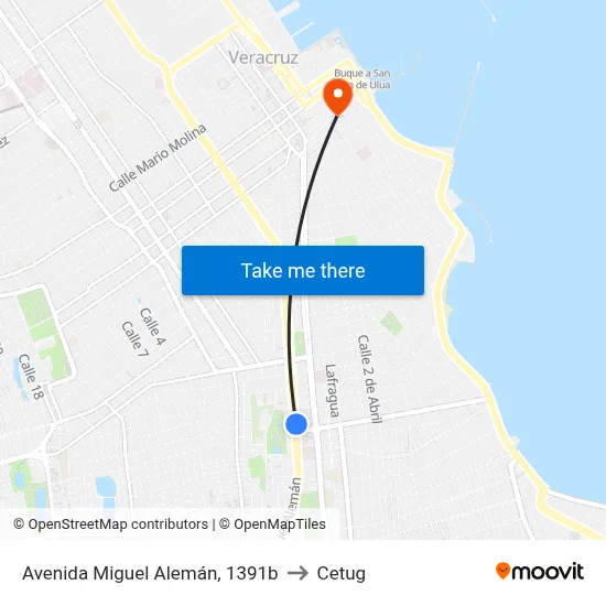 Avenida Miguel Alemán, 1391b to Cetug map