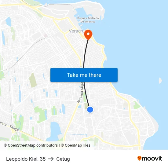 Leopoldo Kiel, 35 to Cetug map