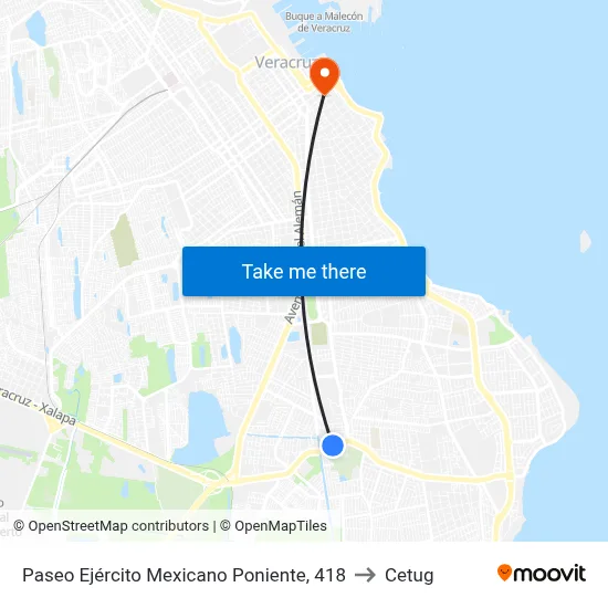 Paseo Ejército Mexicano Poniente, 418 to Cetug map