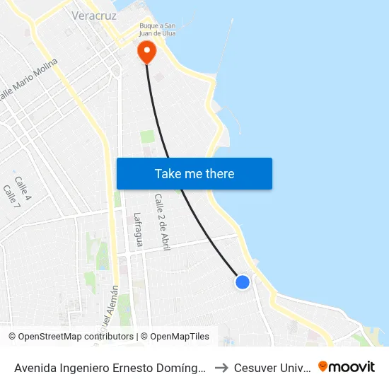 Avenida Ingeniero Ernesto Domínguez Aguirre, 480 to Cesuver Universidad map