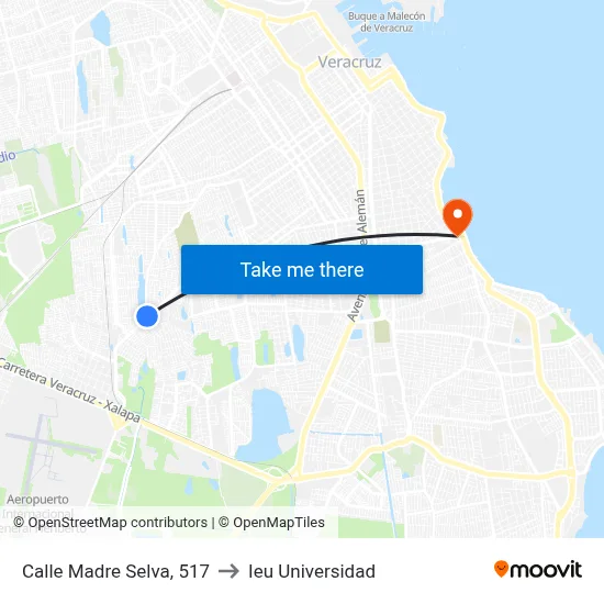 Calle Madre Selva, 517 to Ieu Universidad map