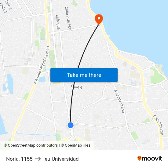 Noria, 1155 to Ieu Universidad map