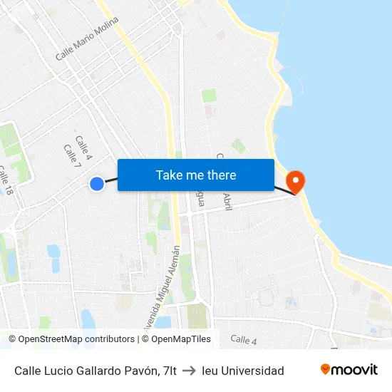 Calle Lucio Gallardo Pavón, 7lt to Ieu Universidad map