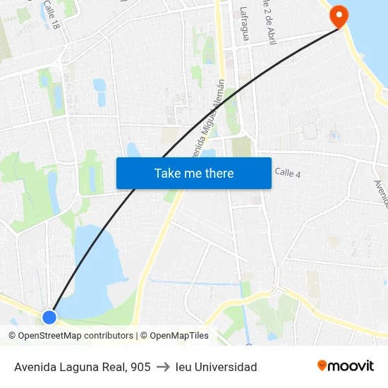 Avenida Laguna Real, 905 to Ieu Universidad map