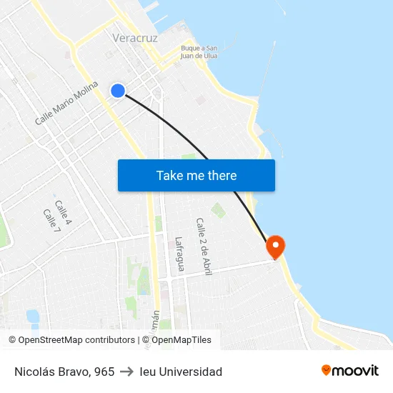 Nicolás Bravo, 965 to Ieu Universidad map