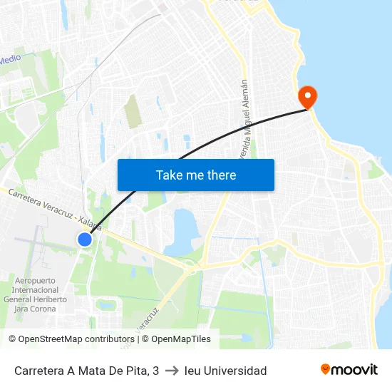 Carretera A Mata De Pita, 3 to Ieu Universidad map