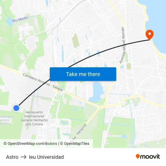 Astro to Ieu Universidad map