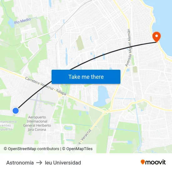 Astronomía to Ieu Universidad map