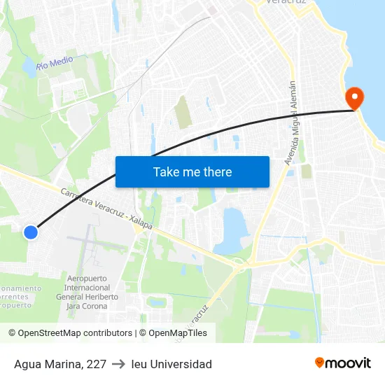 Agua Marina, 227 to Ieu Universidad map