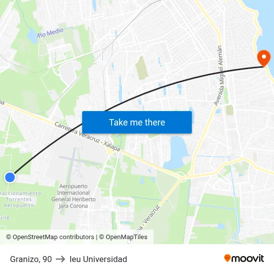 Granizo, 90 to Ieu Universidad map