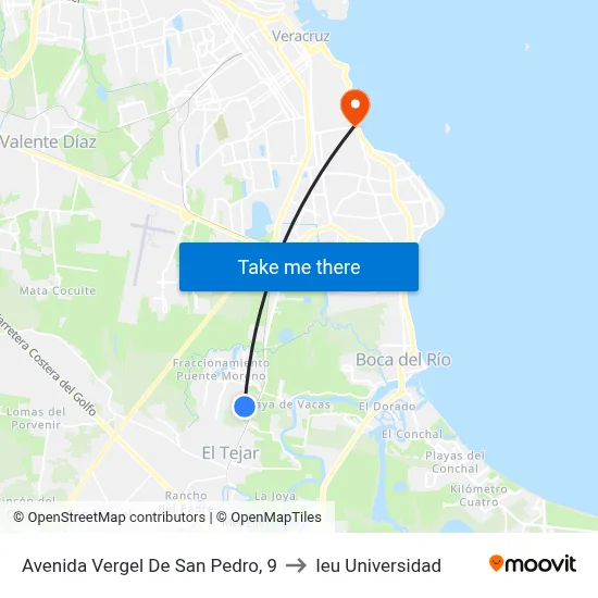 Avenida Vergel De San Pedro, 9 to Ieu Universidad map
