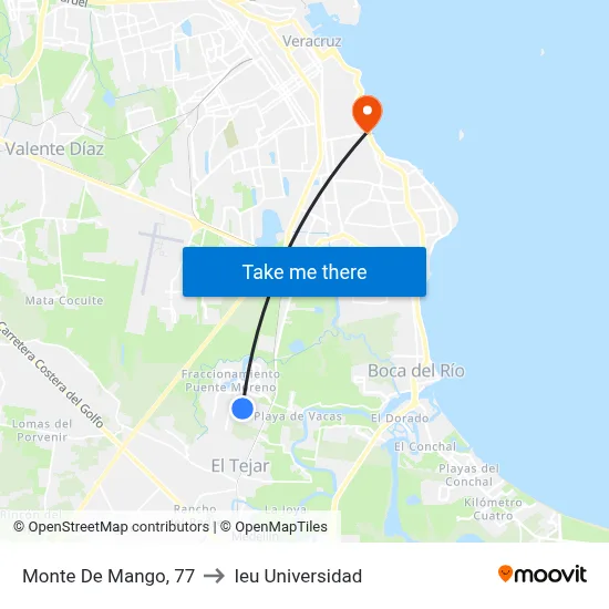 Monte De Mango, 77 to Ieu Universidad map