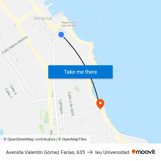 Avenida Valentín Gómez Farías, 635 to Ieu Universidad map