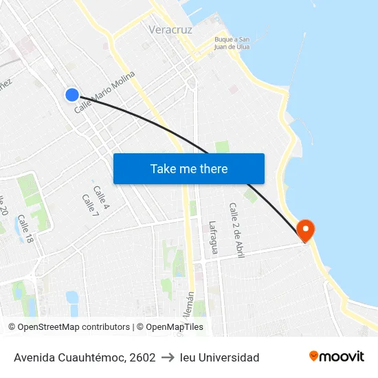 Avenida Cuauhtémoc, 2602 to Ieu Universidad map