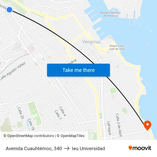 Avenida Cuauhtémoc, 340 to Ieu Universidad map