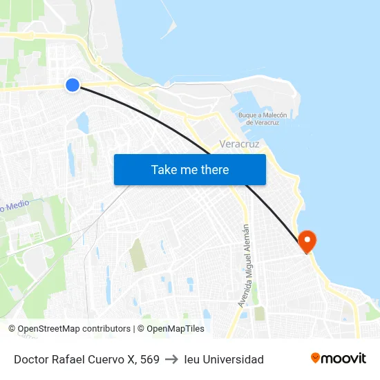 Doctor Rafael Cuervo X, 569 to Ieu Universidad map