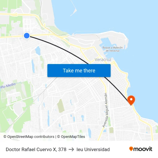 Doctor Rafael Cuervo X, 378 to Ieu Universidad map