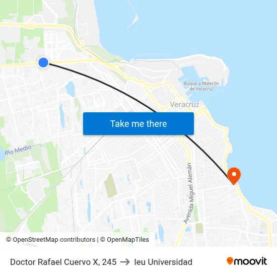 Doctor Rafael Cuervo X, 245 to Ieu Universidad map