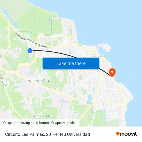 Circuito Las Palmas, 20 to Ieu Universidad map